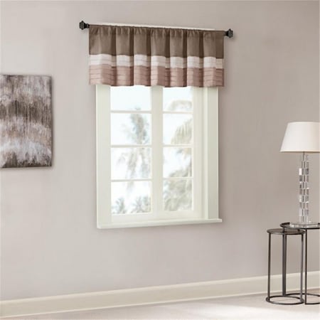 Madison Park Amherst Polyoni Pintuck Window Valance, Natural MP41-2227